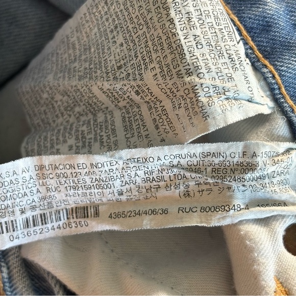Zara High Rise‎ Straight Leg Light Wash Jeans Size 4 - Picture 5 of 8